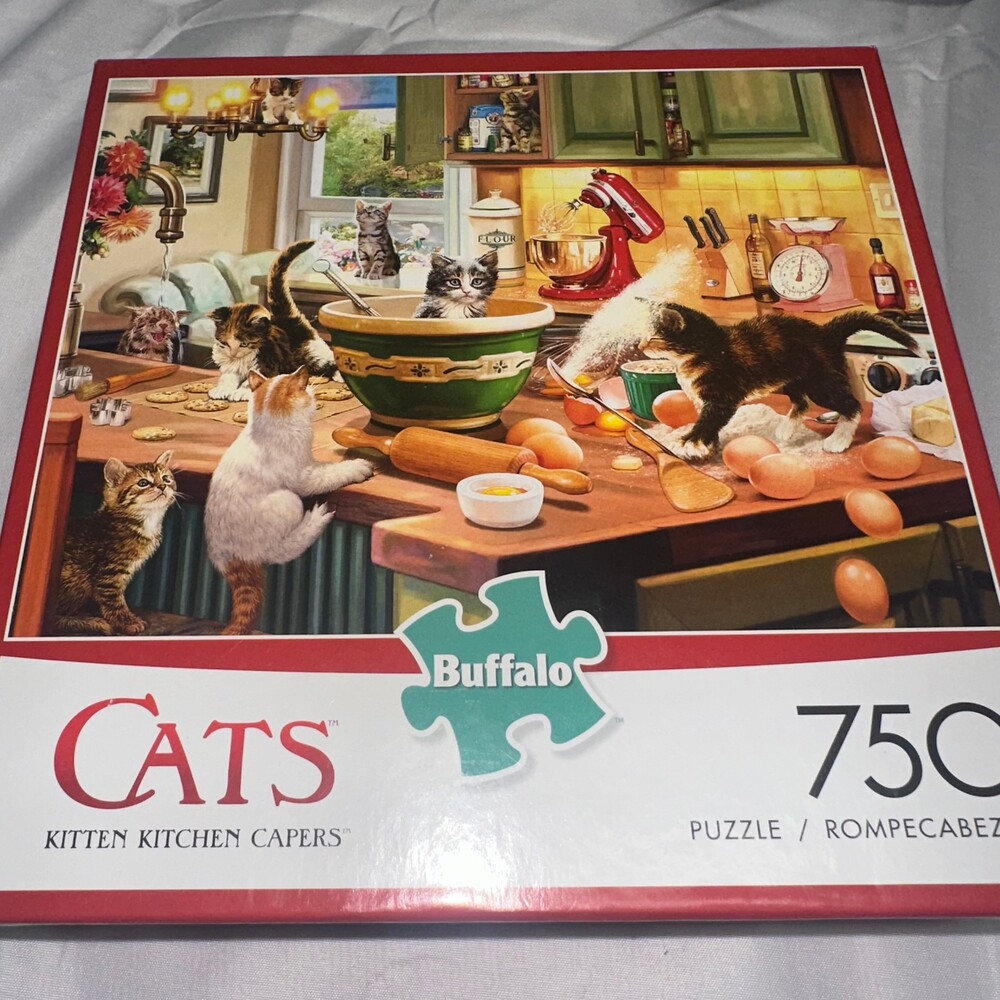 Buffalo Cats Kitten Kitchen Capers 750 Piece Jigsaw Puzzle New Unopened